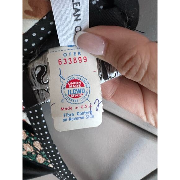 VTG 70s P.J. Walsh NY Boho Maxi Dress Floral Polka Dot Patchwork Sz 6 Union Made - Picture 12 of 15